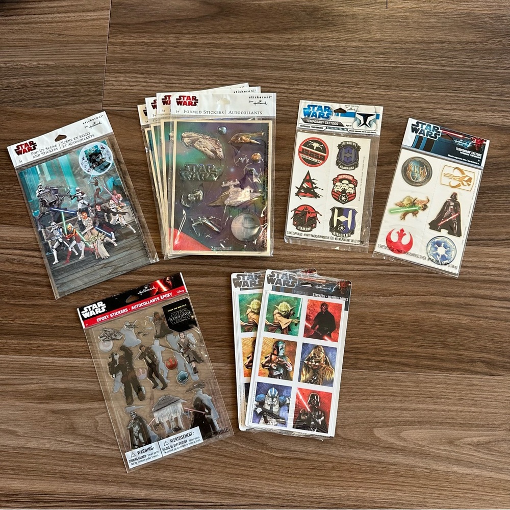 New Star Wars Hallmark Sticker and Temporary Tattoos Lot (10)